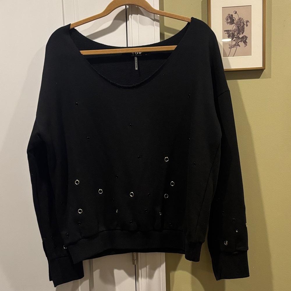 TOV Black Studded Sweatshirt